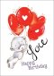 Happy Birthday - Love You Bear Std Card Textured (6 Pack)
