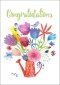Congratulations - Watering Can Std Card Textured (6 Pack)