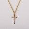 18" Two Toned Gold Over Sterling Crucifix Necklace