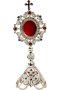 Silver Plated Reliquary with Stones H 23 cm