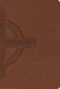 NLT Large Print Premium Value Thinline Bible, Filament Enabled (LeatherLike, Brown Celtic Cross)