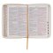White and Gold Faux Leather Large Print Thinline King James Version Bible with Zippered Closure and Thumb Index