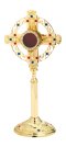 Gold Plated Reliquary with Stones H 26 cm