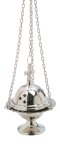 Nickel Plated Thurible with Cross H 11 cm