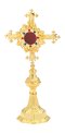 Gold Plated Reliquary with Stones H 27 cm