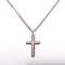 24" Sterling Silver Rhodium Plated Cross Necklace