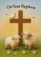 On Your Baptism Lambs with Cross Card (pack of 6)