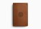ESV Large Print Thinline Bible (TruTone, English Saddle, Emblem Design)