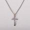 18" Sterling Silver Cross With Cubic Zirconia Necklace