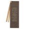 Bookmark Faux Leather Brown Strong & Courageous Josh. 1:9