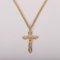 24" Gold Over Sterling Silver Layered Crucifix Necklace