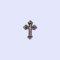 Budded Cross Silver & Black Lapel Pin - Pack of 3
