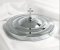 Communion Bread Plate Cover 6 5/8" x 3/4" - Silver Finish With Elegant Cross Topper