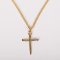 24" Gold Over Sterling Necklace with Two Toned Nail Cross Design