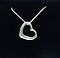 Small Open Silver Heart Necklace (L8540)