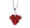 Rememberance Silver Poppy Heart Pendant With 16" Sterling Silver Chain - (Pp18)