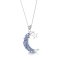 Forget Me Not Moon & Star Pendant & Adjustustable 18" Ster.Silver Chain (Fp24)