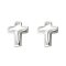 Sterling Silver Puff Cross Stud Earrings (H1097)