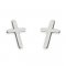 Sterling Silver Small Plain Cross Stud Earrings