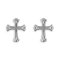 Sterling Silver Small Gothic Cross Stud Earrings (H1617)
