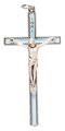 3 1/2" Blue Enamel Metal Crucifix
