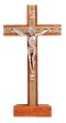 6 1/2" Mahogany Wood Standing Crucifix