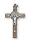 3" Olive Wood Metal Saint Benedict Crucifix