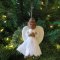Handmade Felt Fair trade Christmas Angel Hanging Tree Decoration - Black