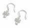 Silver Crystal Cross Hook Wire Earrings