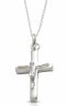 Small Heavy Silver Polished Crucifix Pendant
