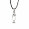 Urban Fish Pendant & CZ on Leather Cord