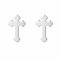 Sterling Silver Plain Club Cross Earrings