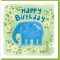 Birthday elephant & daisies Greetings Card