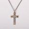18" Sterling Silver Cross Necklace with Gold-Tone Tips