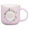 Mug Pink Floral He Who Promised Is Faithful Heb. 10:23
