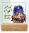 Silent Night Glass Plaque with Wood Base