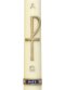 30" x 2" Paschal Candle with Gold P Cross Design Wax Relief