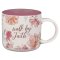 Mug White Floral Walk By Faith 2 Cor. 5:7
