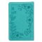 KJV Holy Bible, Standard Size Faux Leather Red Letter Edition - Thumb Index & Ribbon Marker, King James Version, Teal Floral Zipper Closure