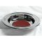 Offering Plate-Silvertone-Stainless Steel w/Red Felt-12"