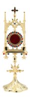 Gold Plated Reliquary with Stones H 31 cm