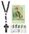 Black Wood Corded Rosary with Leaflet