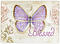 Christian Art Gifts Tempered Glass Cutting Board Tray/Trivet | Botanic Butterfly Blessings Purple Butterfly "Blessed" – Jeremiah 17:7 Bible Verse | Inspirational Home and Kitchen Décor
