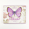 Christian Art Gifts Tempered Glass Cutting Board Tray/Trivet | Botanic Butterfly Blessings Purple Butterfly "Blessed" – Jeremiah 17:7 Bible Verse | Inspirational Home and Kitchen Décor