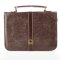 Large Cross Badge Brown Distressed Faux Leather Classic Bible Cover