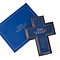 Christian Art Gifts Decorative Wall Cross, Faithful Servant, Blue LuxLeather