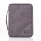 Large Gray Poly-canvas Bible Cover with Ichthus Fish Badge