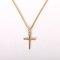 18" Gold Over Sterling Silver Nail Cross Design Necklace