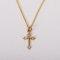 16-18" Gold Over Sterling Silver Cutout Cross Necklace