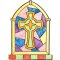 Cross Colour-in Window Decorations - Pack of 18